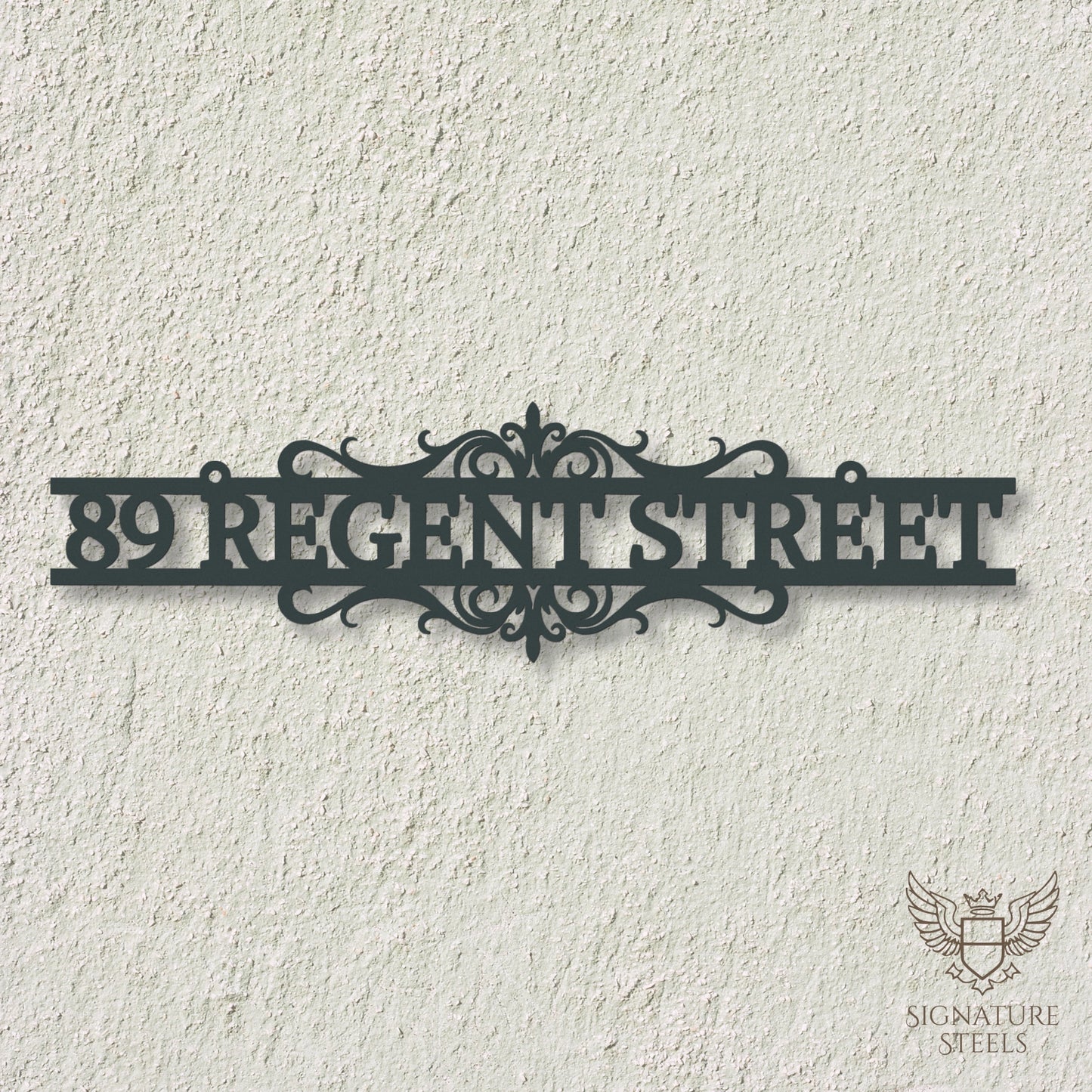 Ornate Decorative Metal House Number Sign