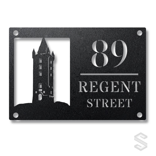 Custom Scrabo Tower House Sign | Newtownards Landmark Steel Silhouette