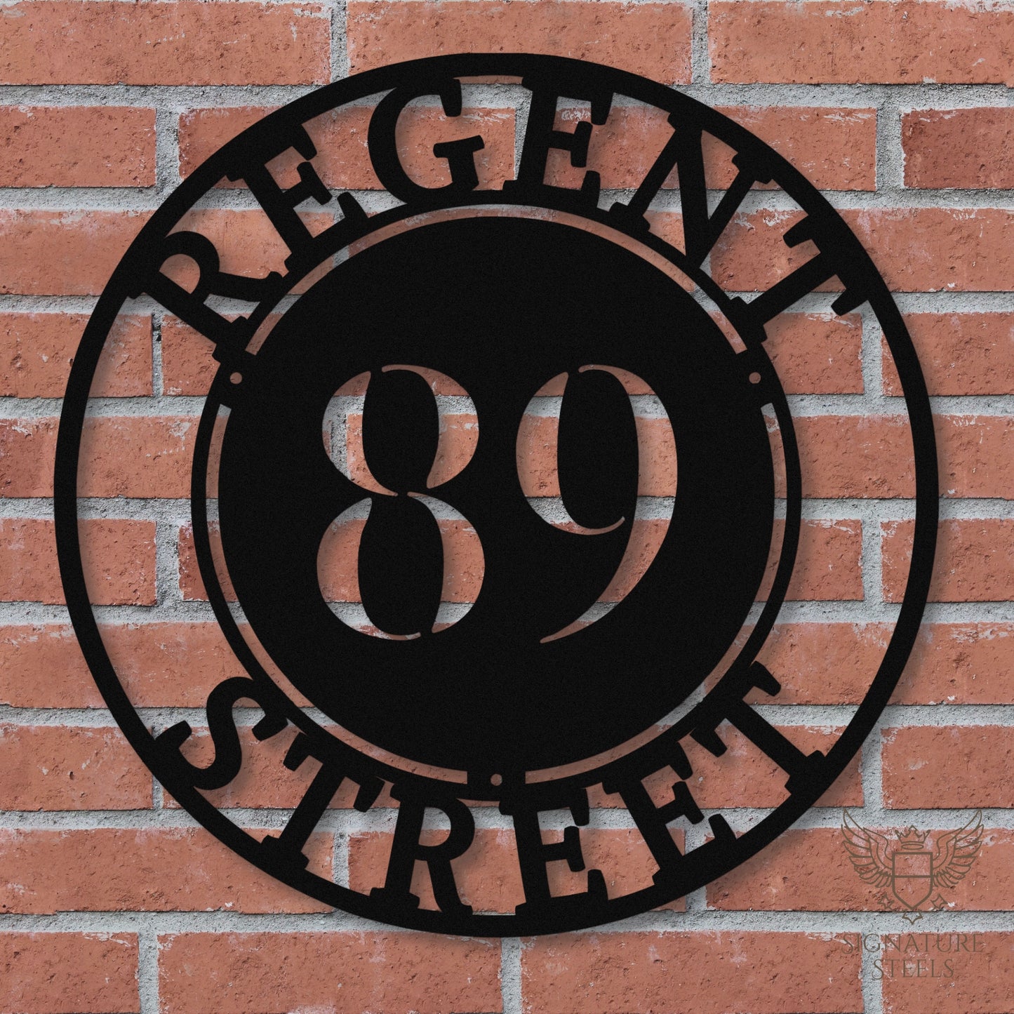 Classic Round Metal House Number Sign