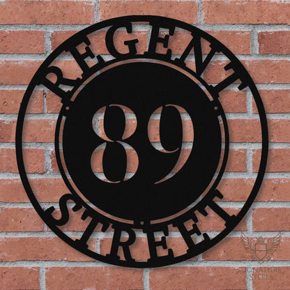 Classic Round Metal House Number Sign