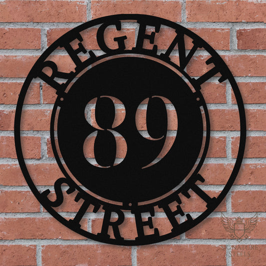 Classic Round Metal House Number Sign