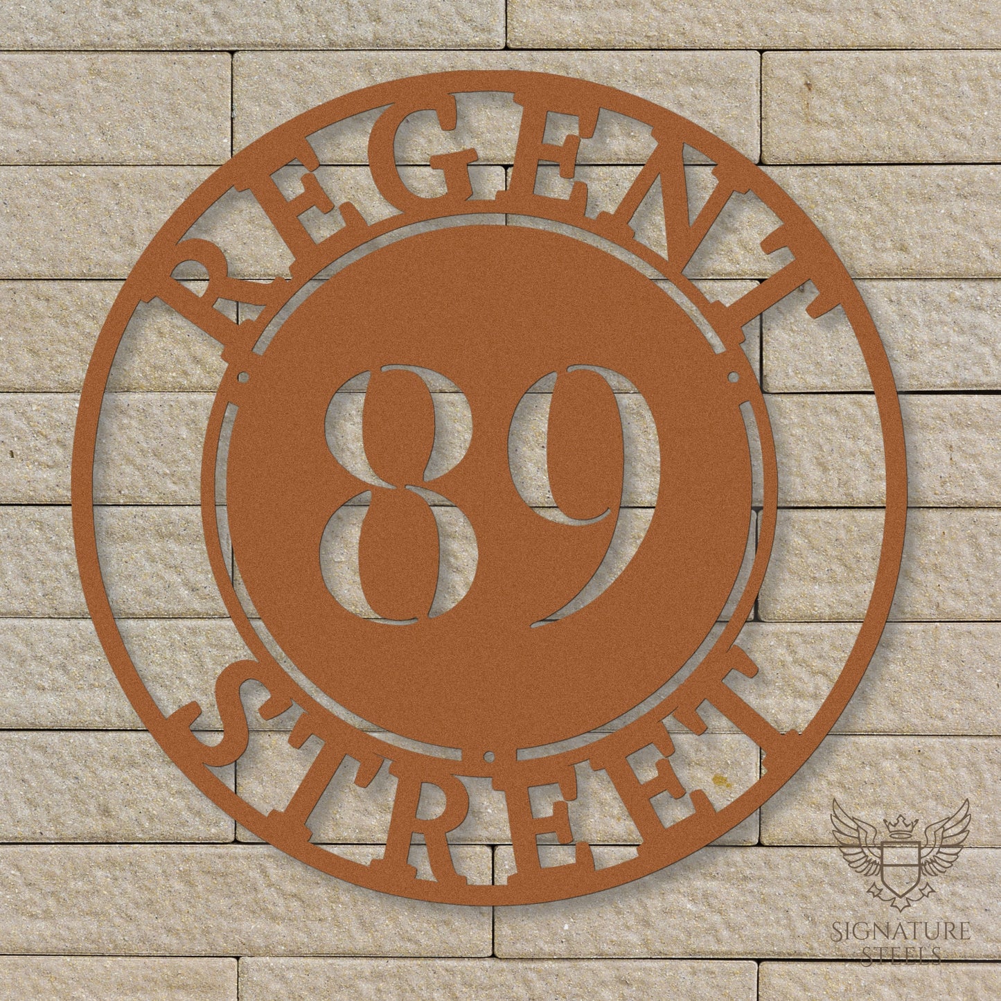 Classic Round Metal House Number Sign
