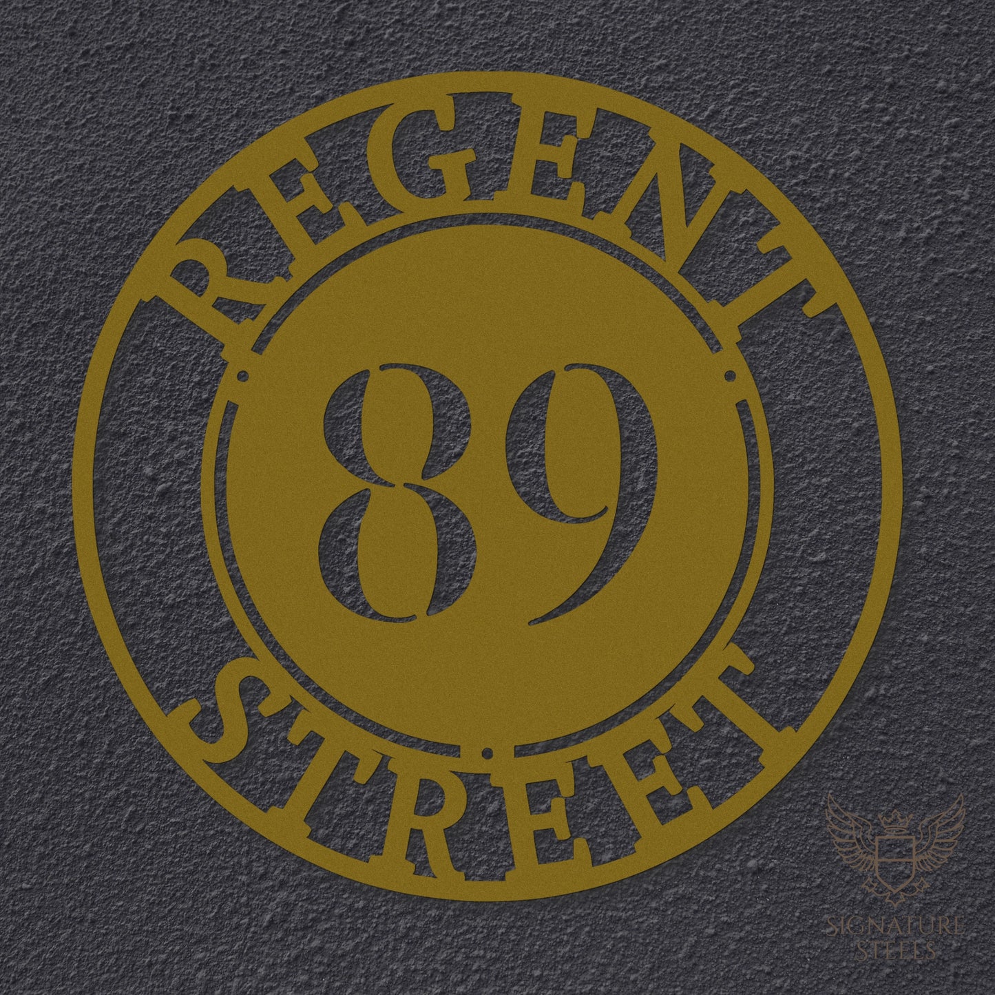 Classic Round Metal House Number Sign