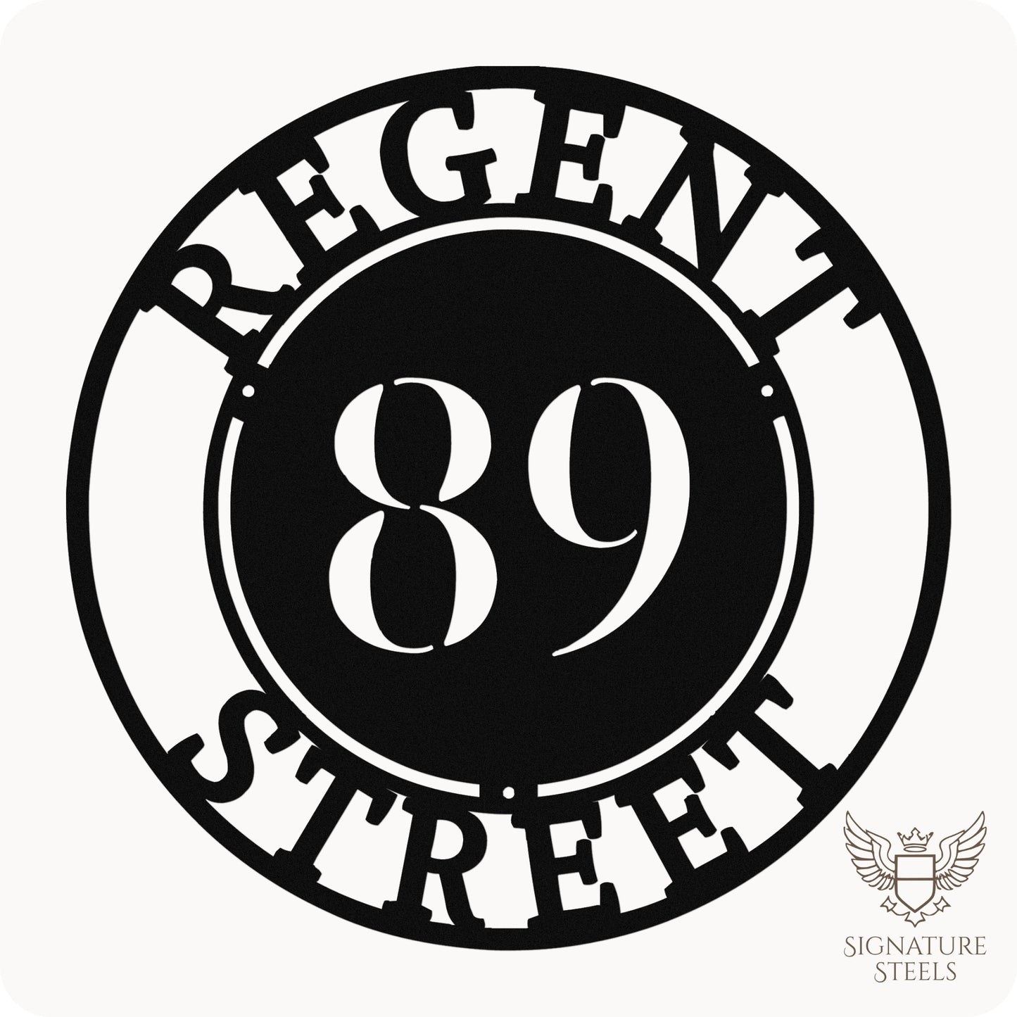 Classic Round Metal House Number Sign