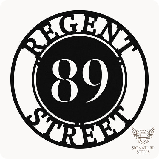 Classic Round Metal House Number Sign