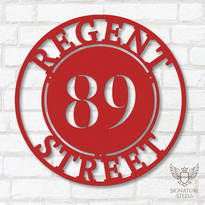 Classic Round Metal House Number Sign