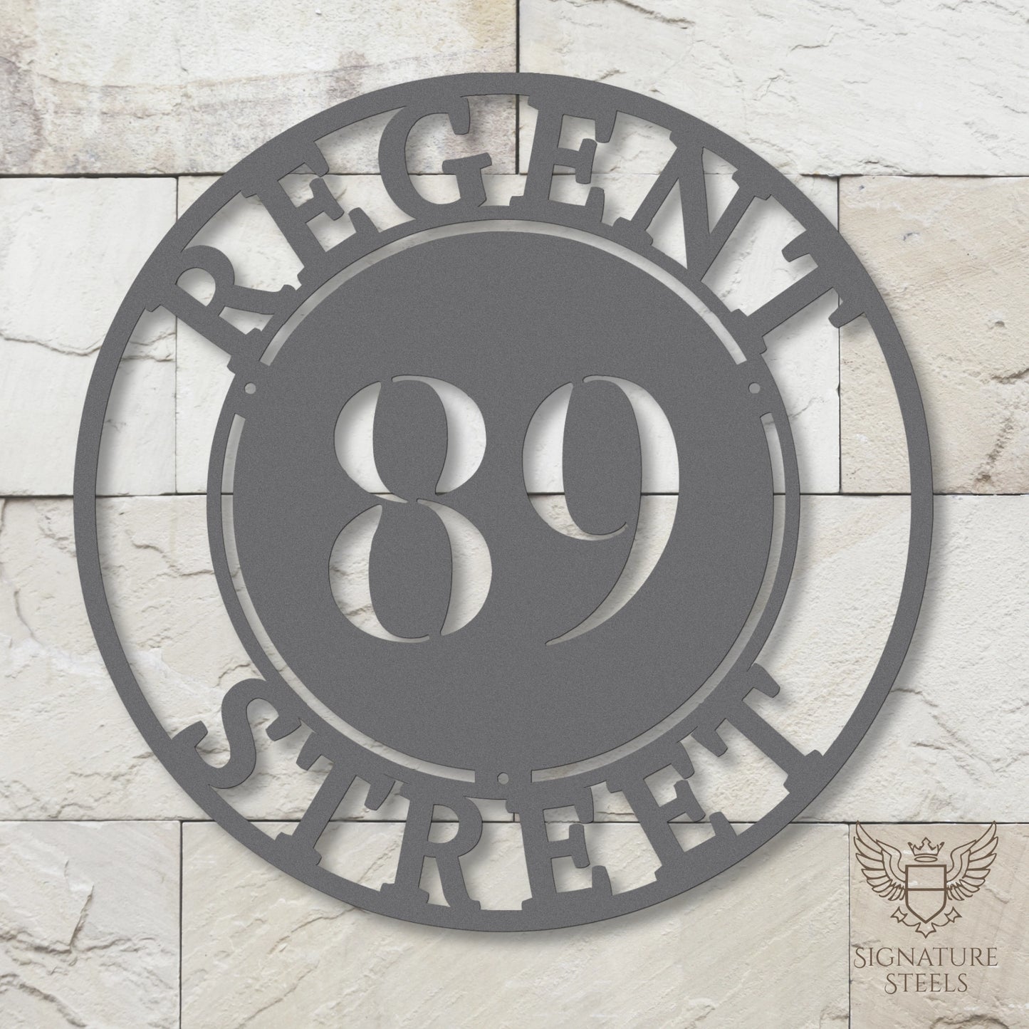 Classic Round Metal House Number Sign