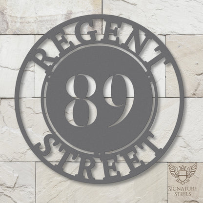 Classic Round Metal House Number Sign