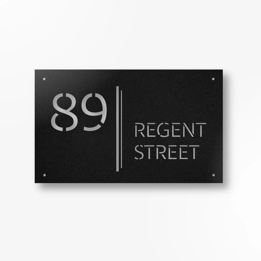 Modern Architectural House Number Sign with Dual Vertical Bars