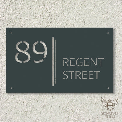 Modern Architectural House Number Sign with Dual Vertical Bars