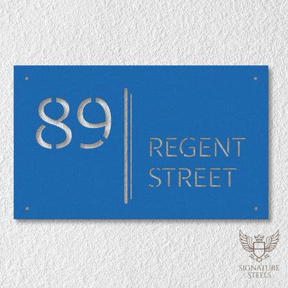 Modern Architectural House Number Sign with Dual Vertical Bars