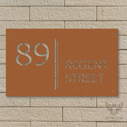 Modern Architectural House Number Sign with Dual Vertical Bars