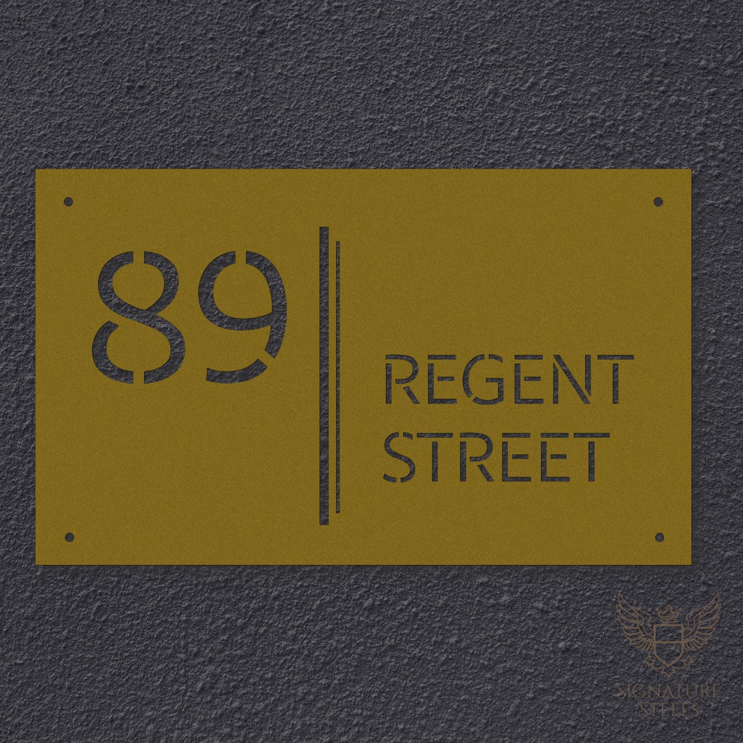 Modern Architectural House Number Sign with Dual Vertical Bars