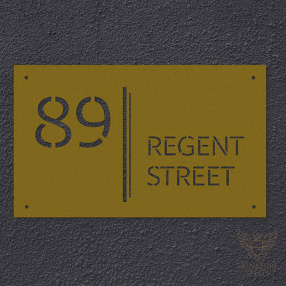 Modern Architectural House Number Sign with Dual Vertical Bars