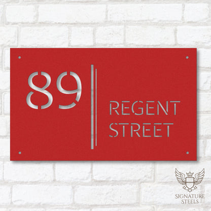 Modern Architectural House Number Sign with Dual Vertical Bars