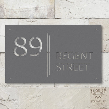 Modern Architectural House Number Sign with Dual Vertical Bars