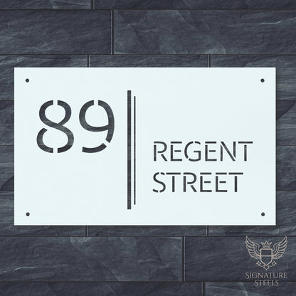 Modern Architectural House Number Sign with Dual Vertical Bars