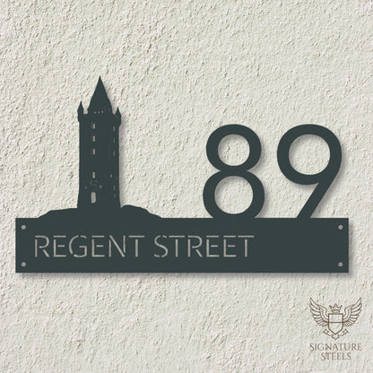 Newtownards Scrabo Tower Modern Metal House Number