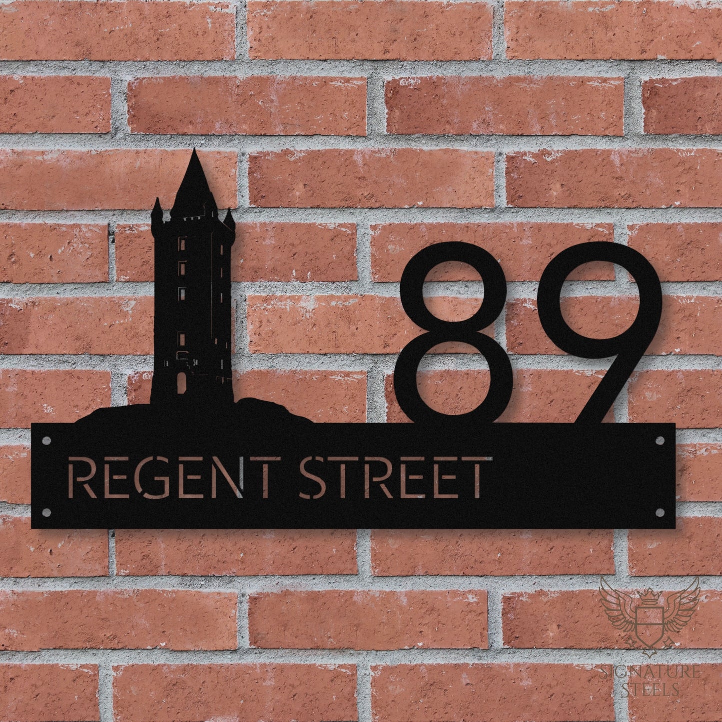 Newtownards Scrabo Tower Modern Metal House Number