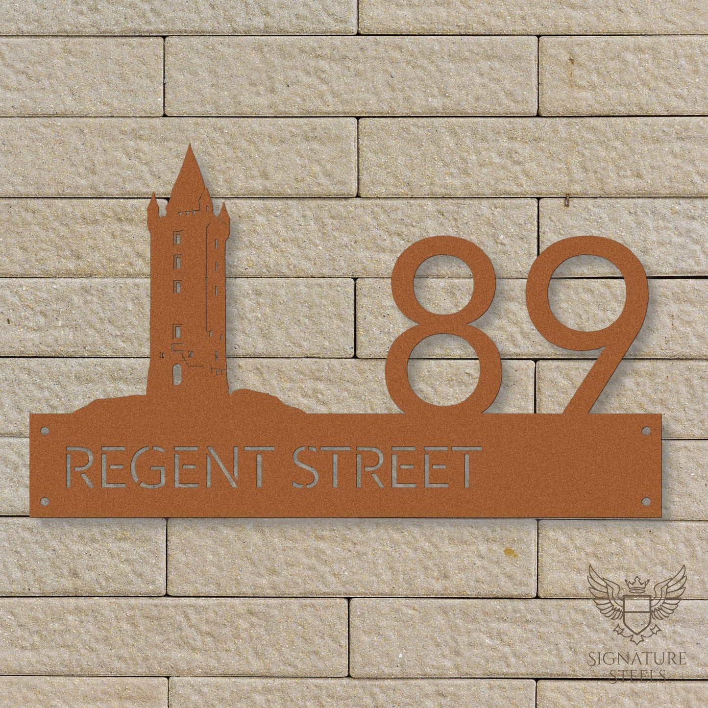 Newtownards Scrabo Tower Modern Metal House Number