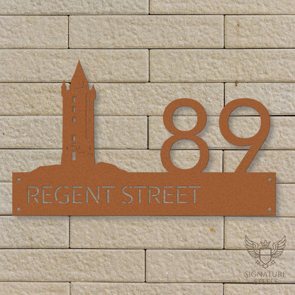 Newtownards Scrabo Tower Modern Metal House Number