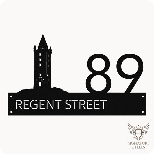 Newtownards Scrabo Tower Modern Metal House Number