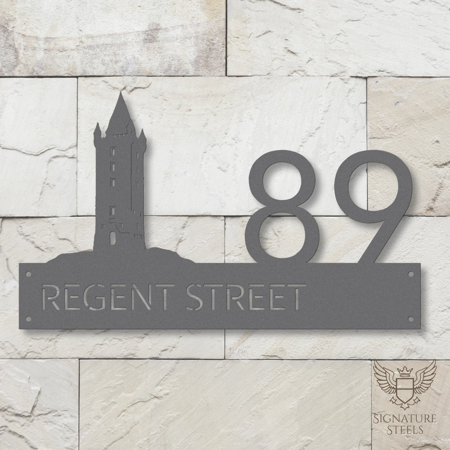 Newtownards Scrabo Tower Modern Metal House Number