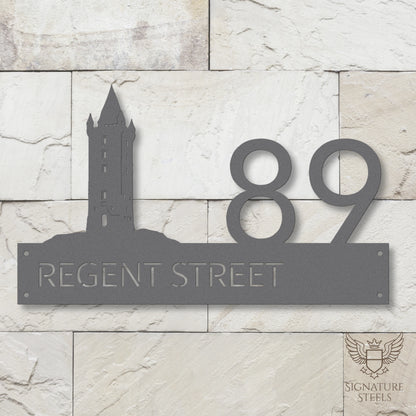 Newtownards Scrabo Tower Modern Metal House Number