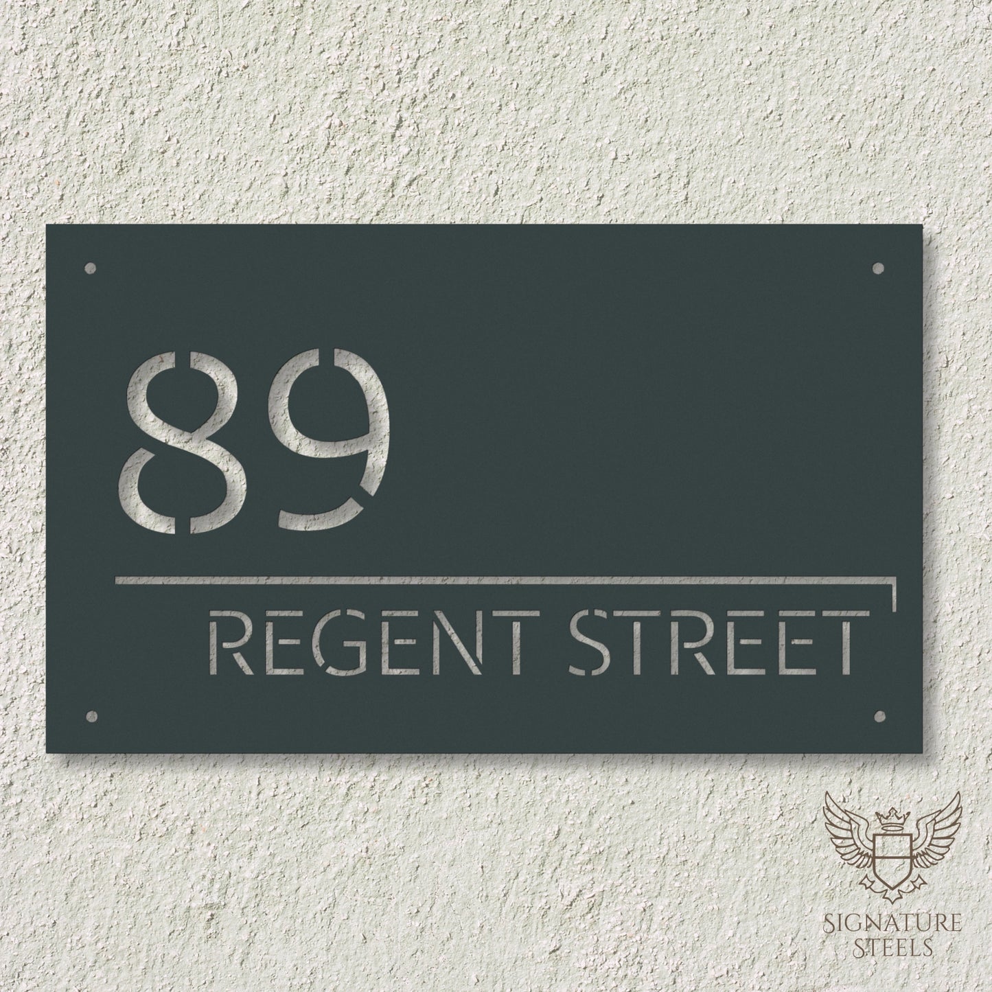 Modern Minimalist Rectangular House Number & Street