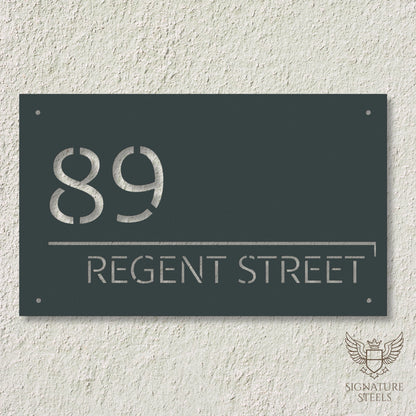 Modern Minimalist Rectangular House Number & Street