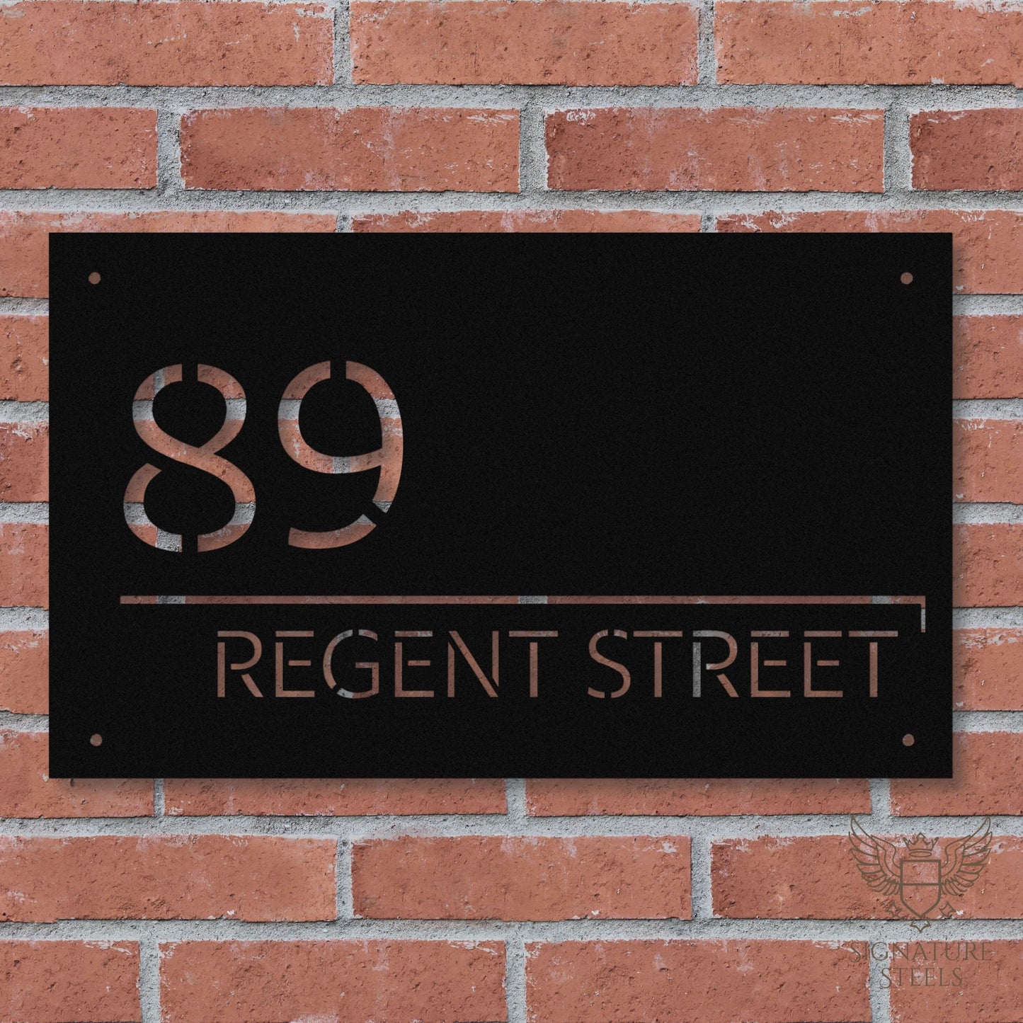 Modern Minimalist Rectangular House Number & Street