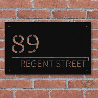 Modern Minimalist Rectangular House Number & Street