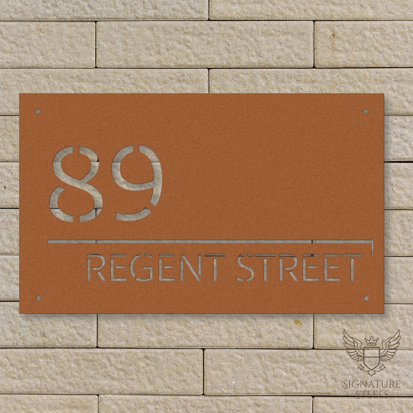 Modern Minimalist Rectangular House Number & Street