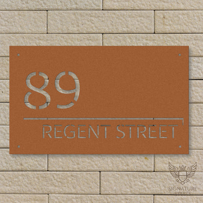 Modern Minimalist Rectangular House Number & Street