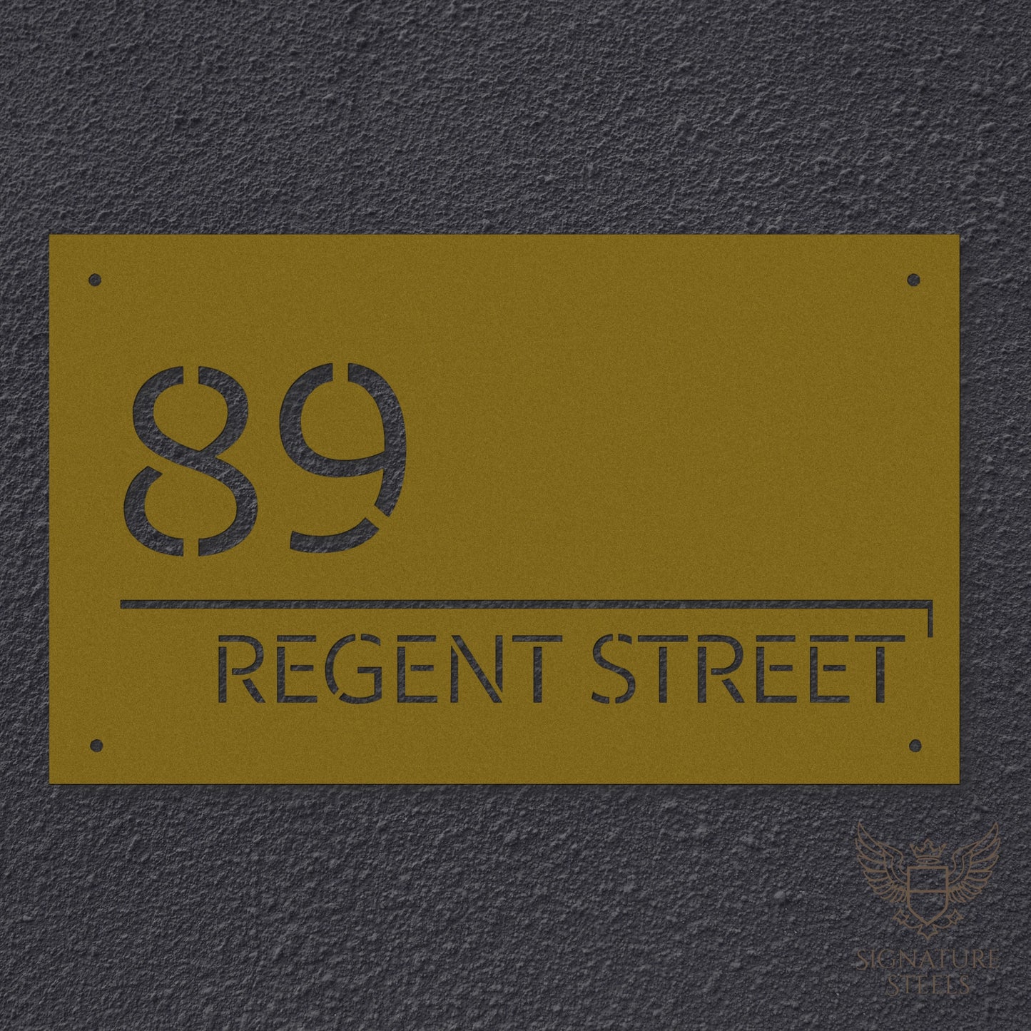 Modern Minimalist Rectangular House Number & Street