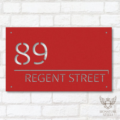 Modern Minimalist Rectangular House Number & Street