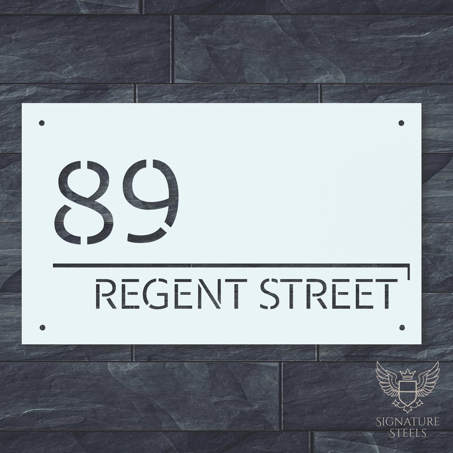 Modern Minimalist Rectangular House Number & Street