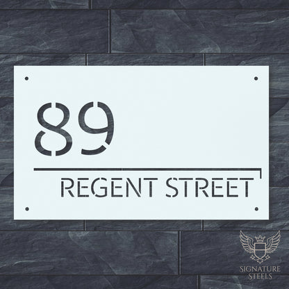 Modern Minimalist Rectangular House Number & Street