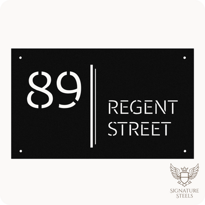Modern Architectural House Number Sign with Dual Vertical Bars