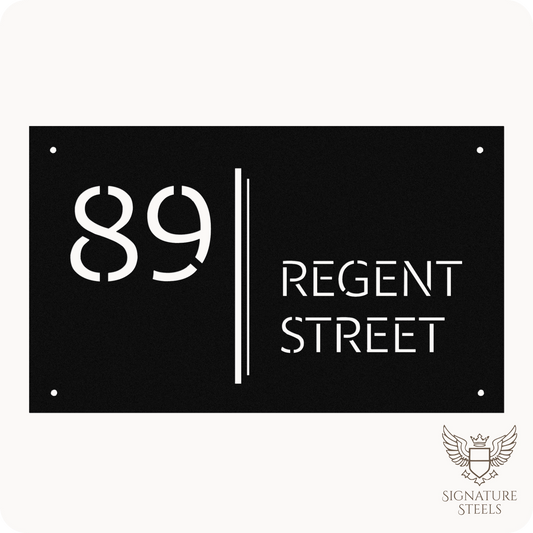 Modern Architectural House Number Sign with Dual Vertical Bars