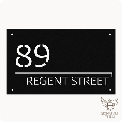 Modern Minimalist Rectangular House Number & Street