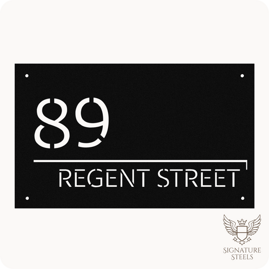 Modern Minimalist Rectangular House Number & Street