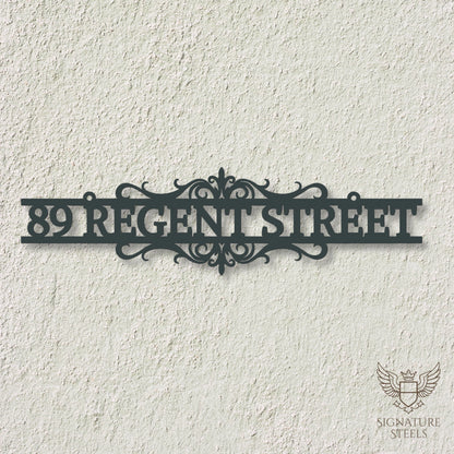 Ornate Decorative Metal House Number Sign
