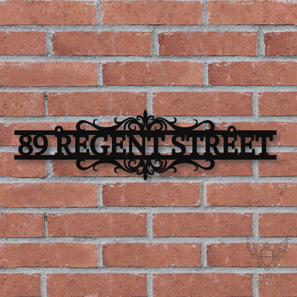 Ornate Decorative Metal House Number Sign