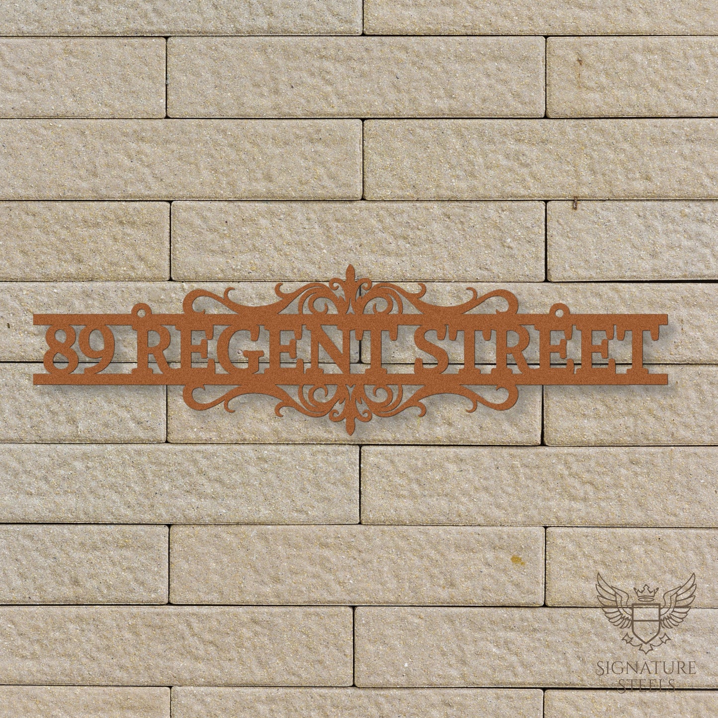 Ornate Decorative Metal House Number Sign