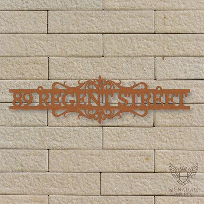 Ornate Decorative Metal House Number Sign