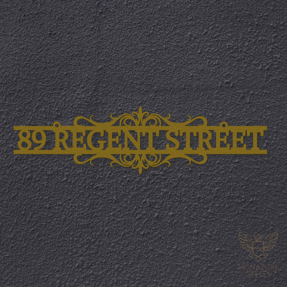 Ornate Decorative Metal House Number Sign