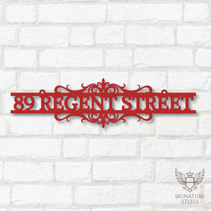 Ornate Decorative Metal House Number Sign