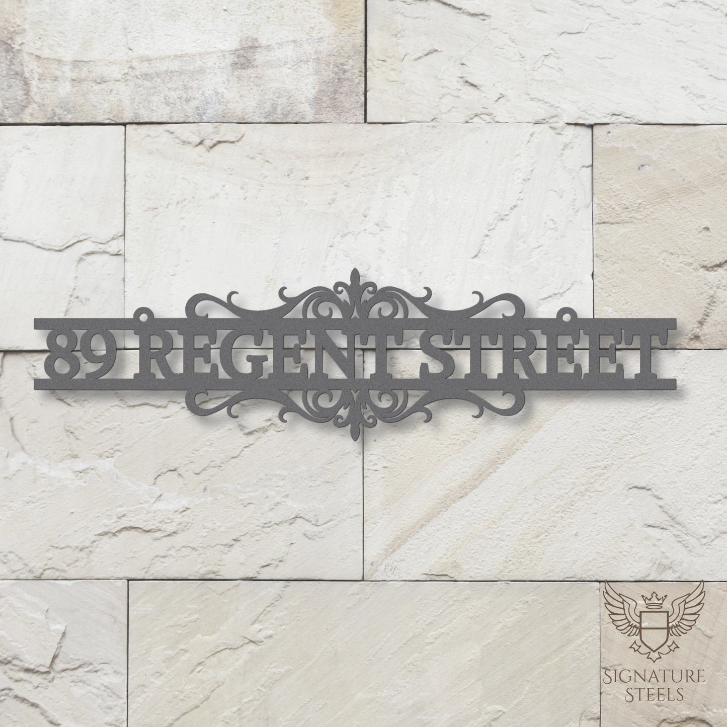 Ornate Decorative Metal House Number Sign