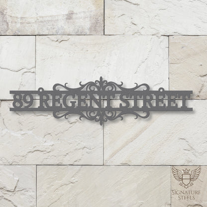 Ornate Decorative Metal House Number Sign